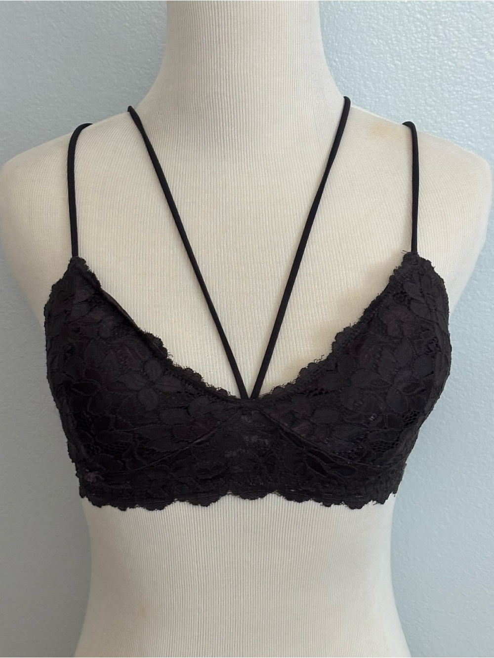 By Together Black Lace Strappy Bralette